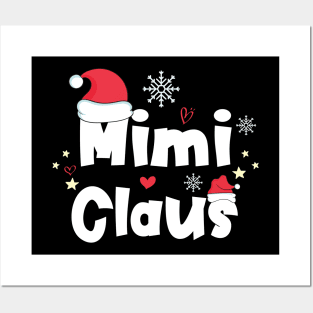 Mimi Claus Funny Christmas Gift, Santa Hat Holiday Party Posters and Art